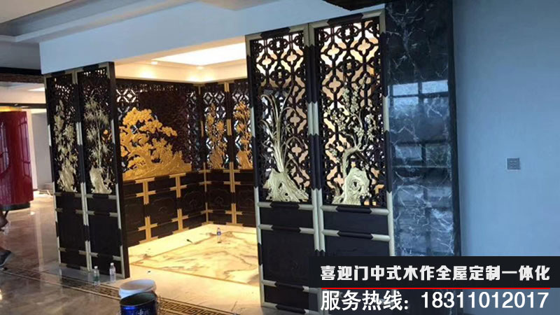 花格隔扇制作的隔斷空間展示