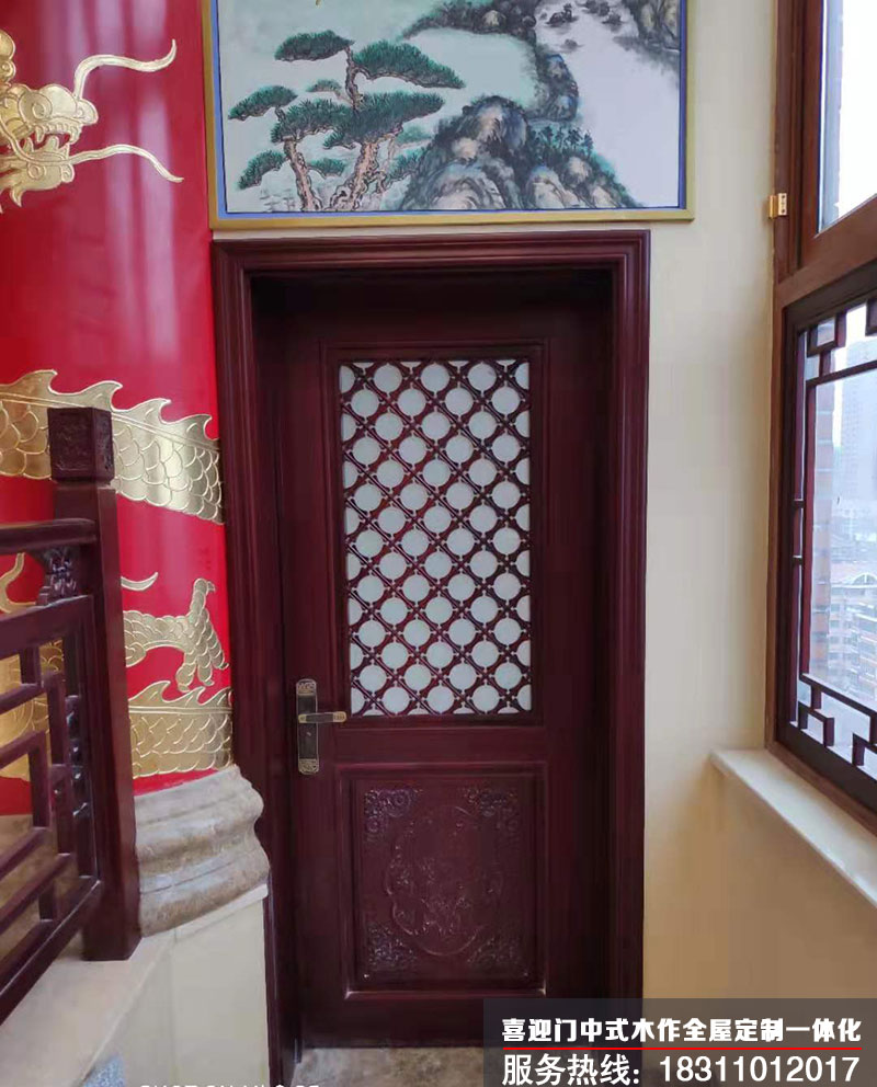 中式純實木門在裝修中的應用安裝展示效果