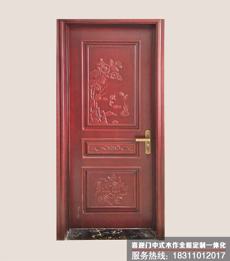 喜迎門中式木門效果圖