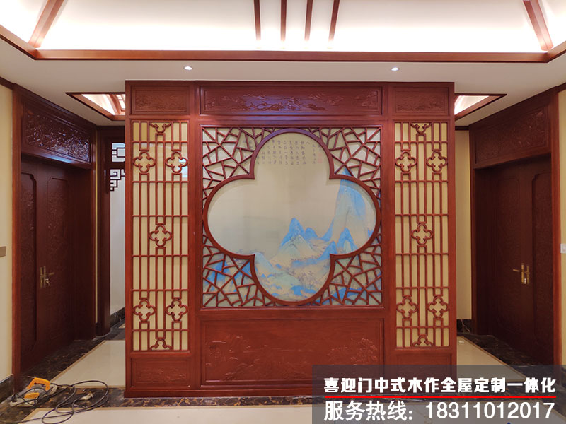 仿古中式屏風(fēng)正面展示