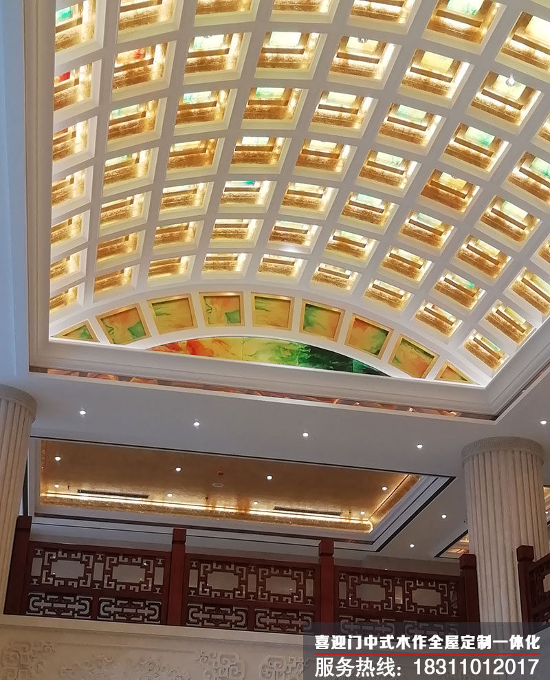 中式會(huì)所大堂設(shè)計(jì)效果圖