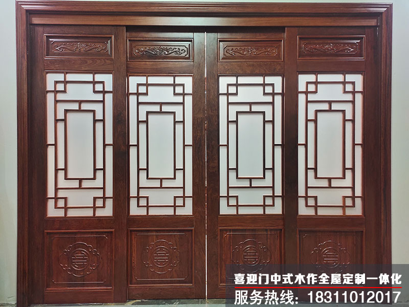 中式仿古門窗格柵門