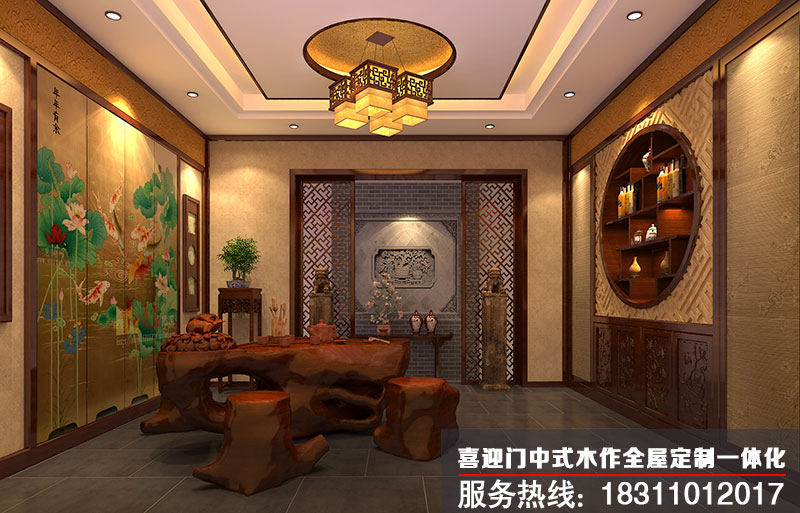 中式茶室效果圖