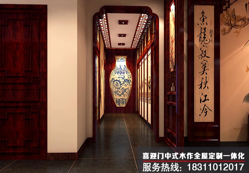 中式家居室內(nèi)走廊設(shè)計(jì)效果圖