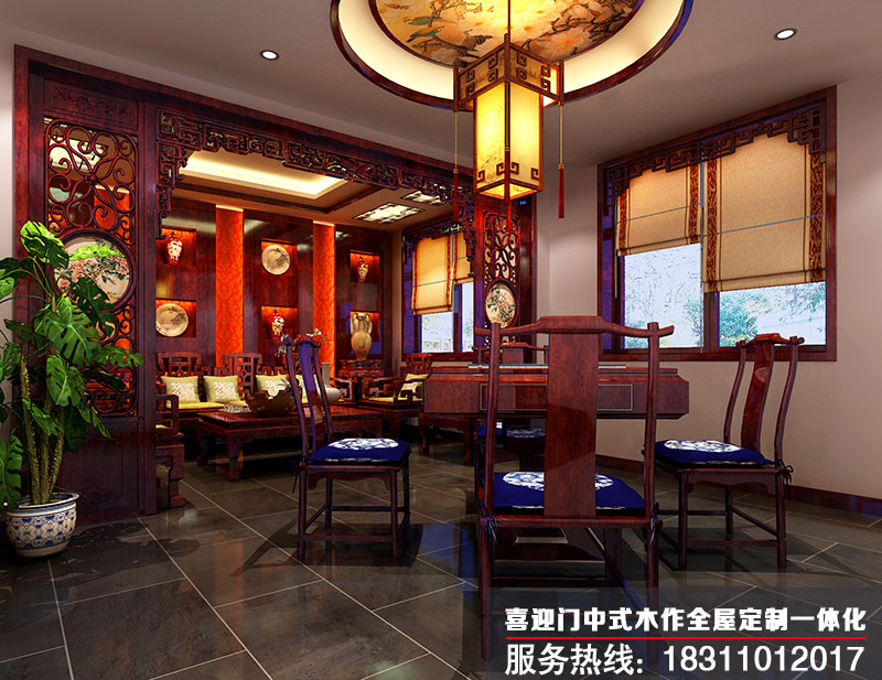 古典中式設(shè)計茶樓棋牌娛樂室布局