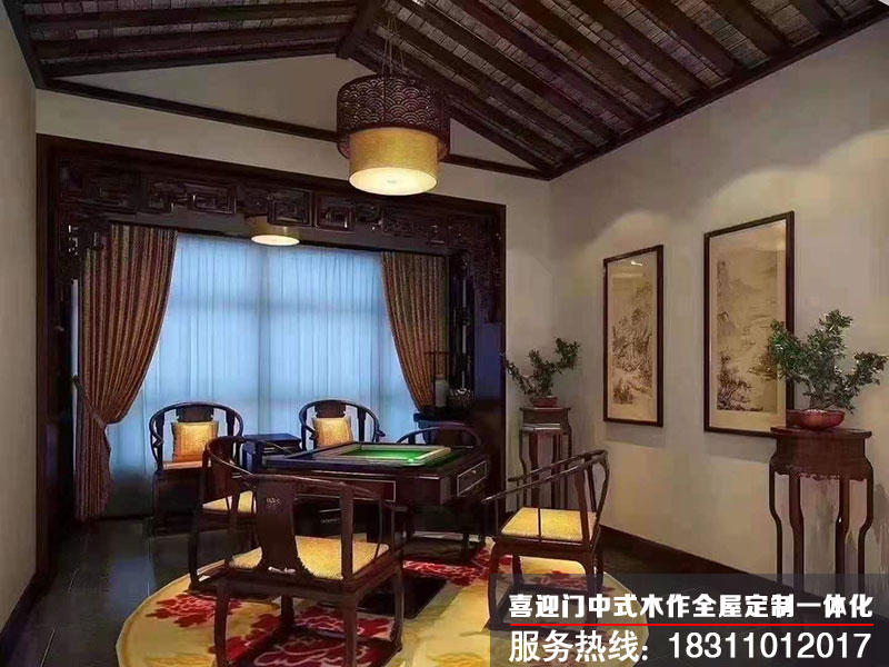 中式會(huì)所棋牌室效果圖